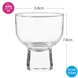 Toyo Sasaki Glass J-00300 Cooling Sake Glass, Clear, 4.2 fl oz (125 ml), Cup, Made in Japan, Dishwasher Safe, Pack of 6