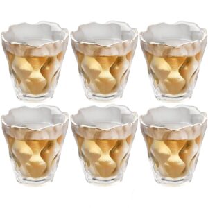 sizikato 6pcs frosted glass small wine cup, 50ml tea cup sake cup