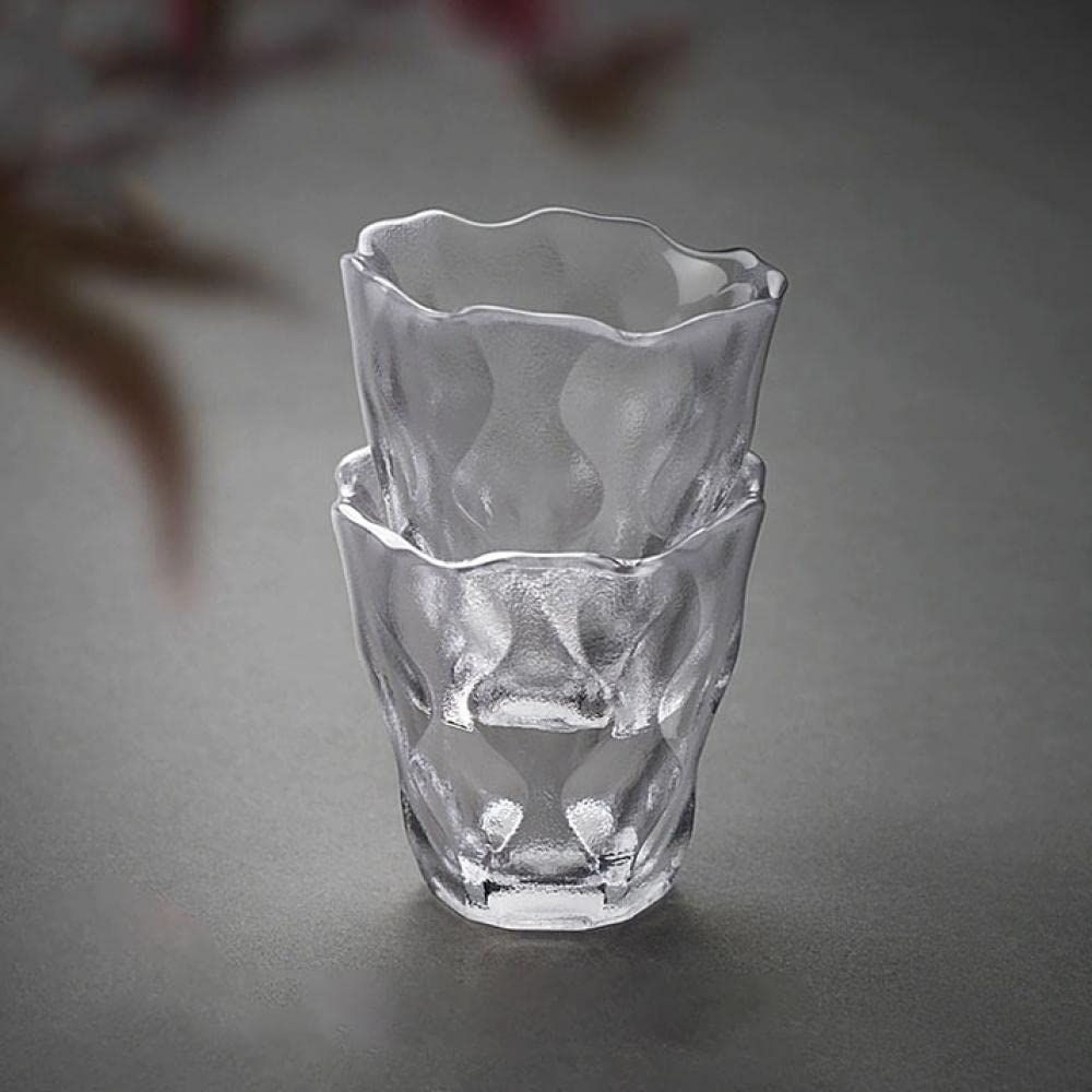 Sizikato 6pcs Frosted Glass Small Wine Cup, 50ml Tea Cup Sake Cup