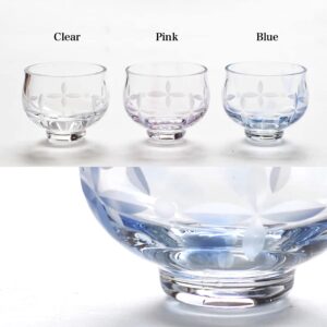 Tomi Craft, Otaru Kiriko Ochoko, Japanese Sake Cups, Beautiful Cut Glass, Craftsmen in Otaru Hokkaido, Hand Made in Japan, Tomi Glass OG101 (Clear)