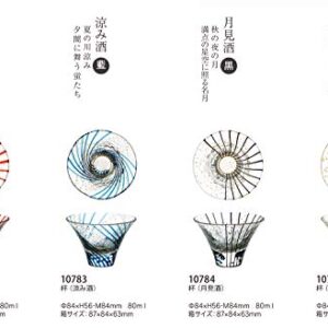 東洋佐々木ガラス Toyo Sasaki Glass 10784 Cold Sake Glass, Edo Glass, Yachiyo Kiln Cup, Tsukimi Sake, Made in Japan, 2.7 fl oz (80 ml), Pack of 24, Black