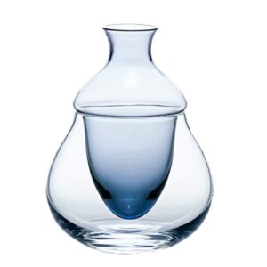 Toyo Sasaki Glass Cold Sake Cup, Blue, 4.3 x 4.3 x 5.7 inches (11 x 11 x 14.5 cm), Diameter: 1.5 inches (3.8 cm)