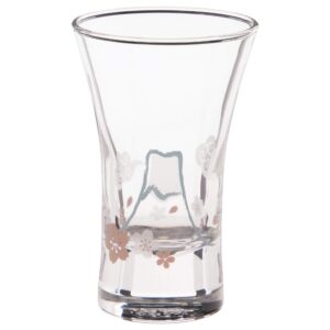 東洋佐々木ガラス toyo sasaki glass 09112-j346 cold sake glass cup, mt. fuji pattern, 4.3 fl oz (110 ml)