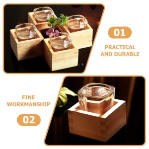 Cabilock Wood Cup Cup Wooden Sake Cups Masu Japanese Hinoki Wood Saki Cup Box Masu Sake Cups Traditional Tea Cups Decorative Drink Teaware For Sake Tea Sake Serving Wood Cups Wood Wood Cups