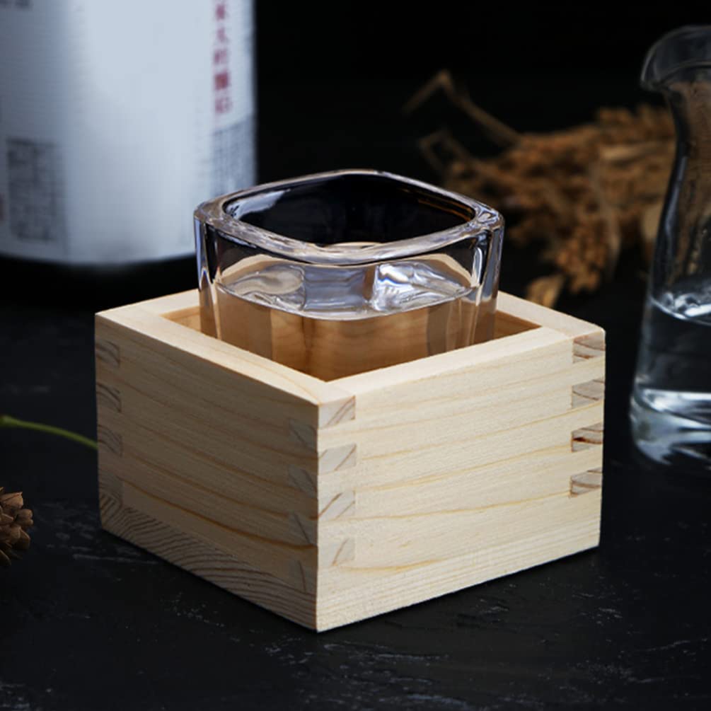 Cabilock Wood Cup Cup Wooden Sake Cups Masu Japanese Hinoki Wood Saki Cup Box Masu Sake Cups Traditional Tea Cups Decorative Drink Teaware For Sake Tea Sake Serving Wood Cups Wood Wood Cups