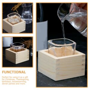 Cabilock Wood Cup Cup Wooden Sake Cups Masu Japanese Hinoki Wood Saki Cup Box Masu Sake Cups Traditional Tea Cups Decorative Drink Teaware For Sake Tea Sake Serving Wood Cups Wood Wood Cups