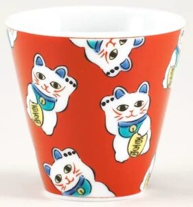 kutani ware, lucky chocolate, sake cup (kso-07) tiny ceramic cup