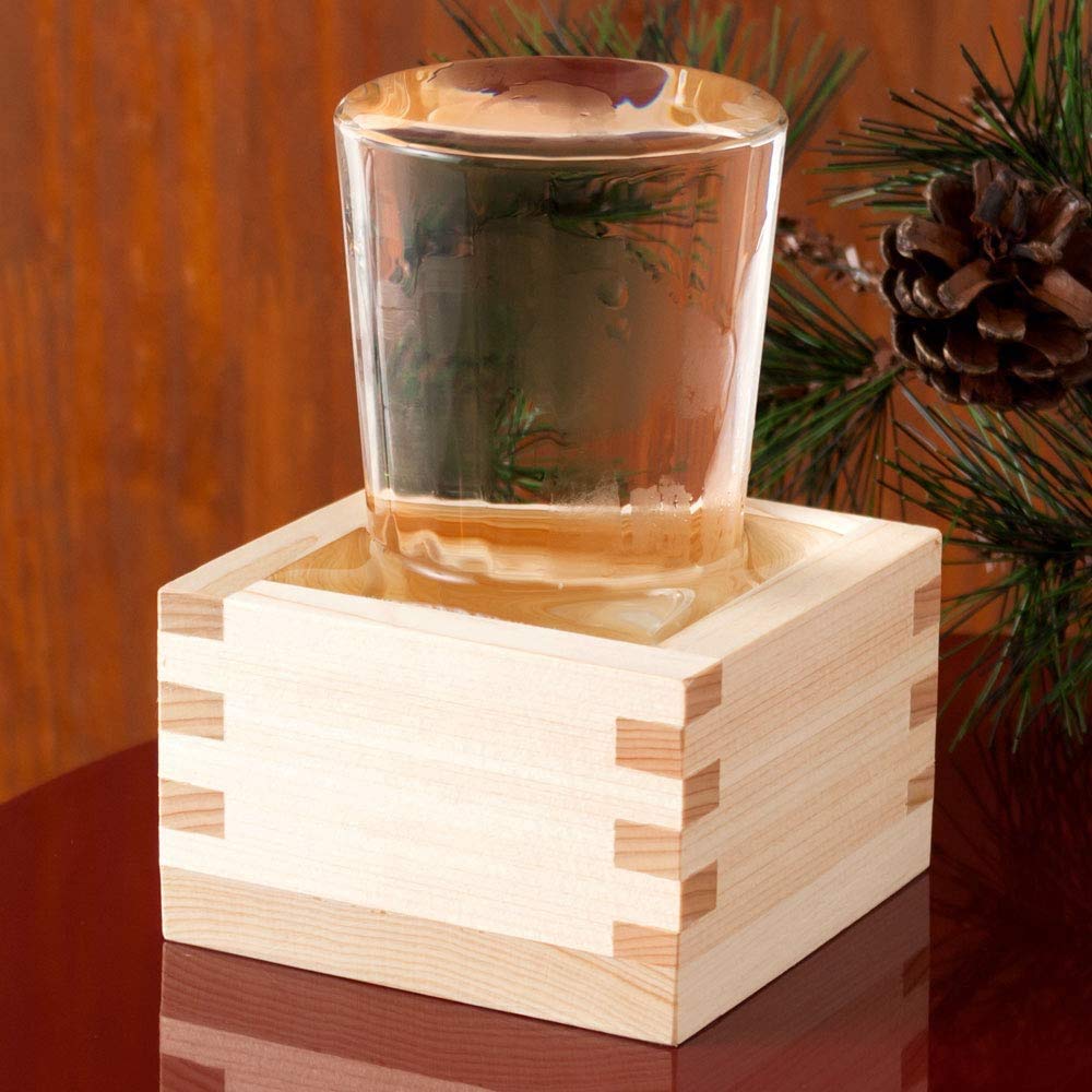 JapanBargain 2757x4, Wooden Masu Sake Cups Japanese Hinoki Wood Cypress Saki Cup Box Made in Japan, 4 ounce, Set of 4