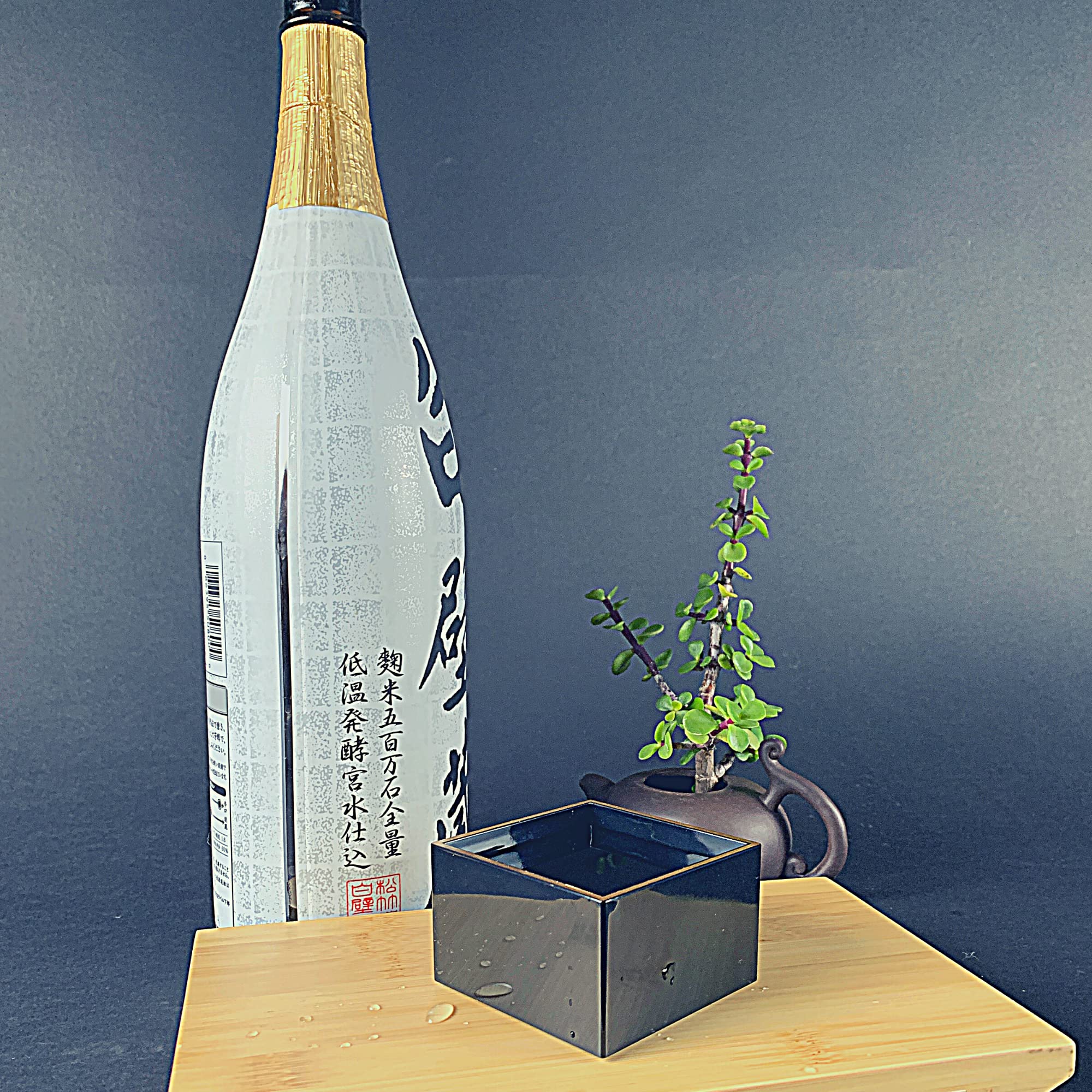 JapanBargain 4808, Masu Cups Japanese Sake Cups Plastic Lacquer Saki Cups, Made in Japan, Black Color Gold Rim, Set of 4
