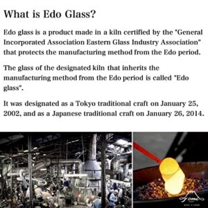 Tomi Craft, Kiwami Ginjo,Polish the Bottom, Japanese Sake Cups, Uses Edo Glass, Tokyo Designated Traditional Crafts, Hand Made in Japan, With Wood Box, Tomi Glass EG020 (Hana Koume)