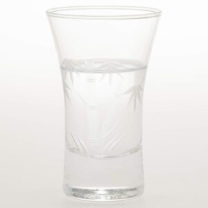 Toyo Sasaki Glass 09112-75 Cold Sake Glass, 4.3 fl oz (110 ml), Kiriko Cup, Bamboo Kiriko Cup, Made in Japan