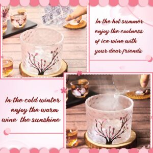 Irenare 6 Pieces Japanese Sake Set Saki Cup Set Pink Cherry Blossoms Sake Bottle Cup Set for 4, Including 1 Sake Bottle 1 Sake Tank and 4 Sake Cups for Cold Hot Warm Sake Carafe, Japanese Gifts Set