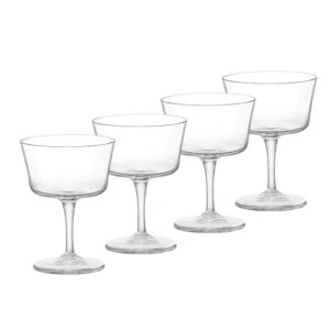 bormioli rocco novecento stemware fizz glass, set of 4, 4 count (pack of 1), clear