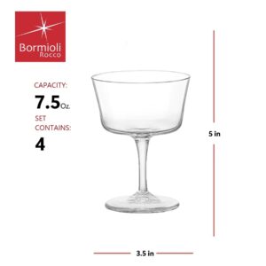 Bormioli Rocco Novecento Stemware Fizz Glass, Set of 4, 4 Count (Pack of 1), Clear