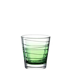 leonardo vario struttura drinking glass, 1 piece, dishwasher safe water glass, colourful glass drinking cup, juice glass, green, 250 ml, 026840