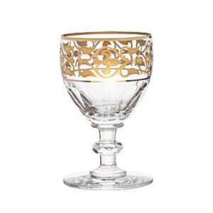 baccarat lead crystal byzance 24 carat gold water goblet no 1. stemware model # 2106008
