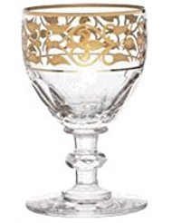 BACCARAT LEAD CRYSTAL BYZANCE 24 CARAT GOLD WATER GOBLET NO 1. STEMWARE Model # 2106008