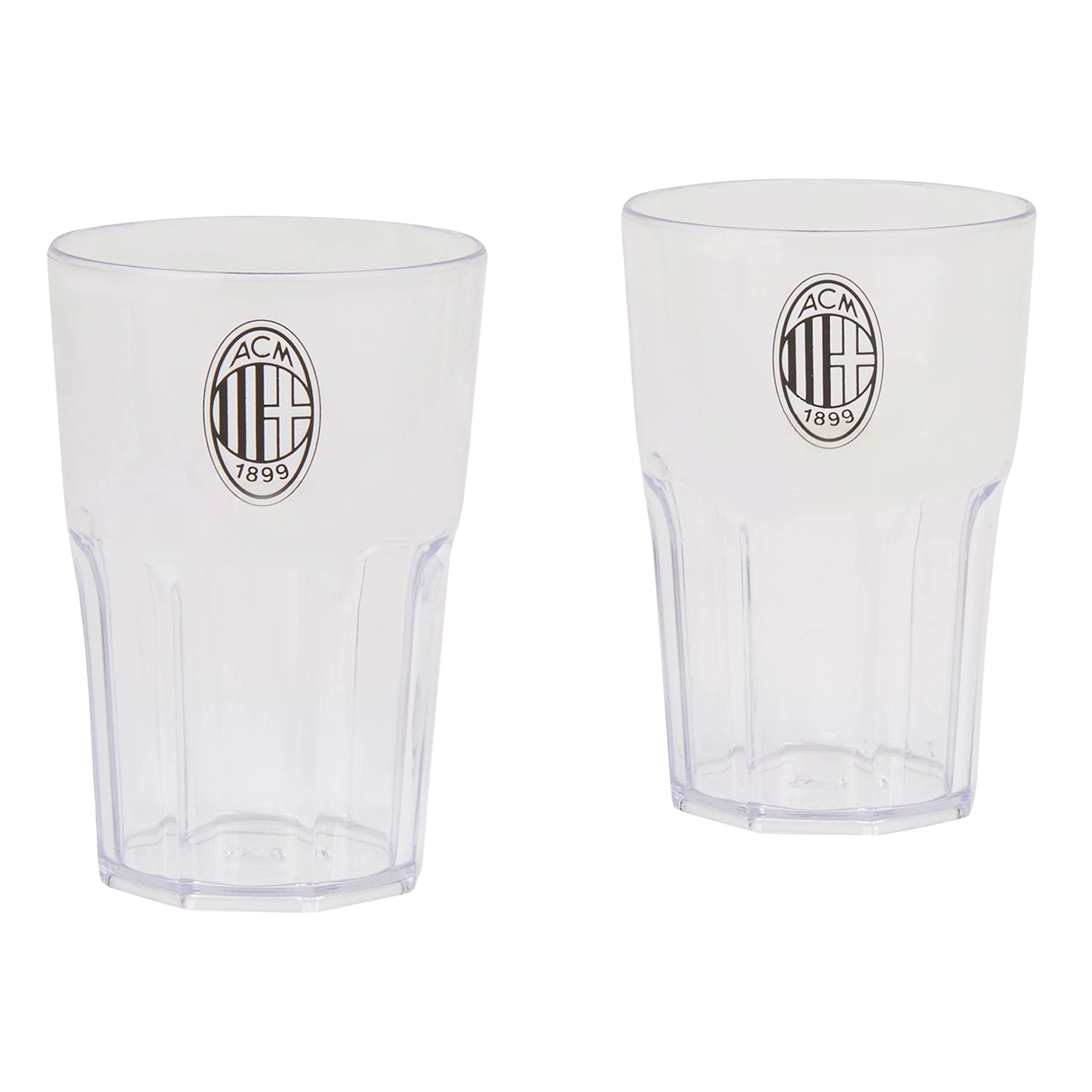 AC MILAN Glass Unisex Adult, Transparent, Black