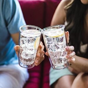 Tervis Clear & Colorful Tabletop Made in USA Double Walled Insulated Tumbler Travel Cup Keeps Drinks Cold & Hot, 16oz - 4pk, Blue Moon