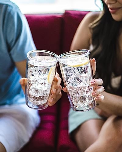 Tervis Clear & Colorful Tabletop Made in USA Double Walled Insulated Tumbler Travel Cup Keeps Drinks Cold & Hot, 16oz - 4pk, Blue Moon