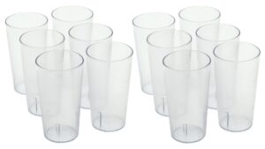 winco - clear plastic tumbler/stackable restaurant beverage cup,12 pk,16 oz.