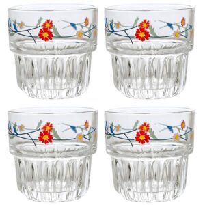 hemoton 4pcs romantic water glasses drinking glasses tumblers vintage glassware for juice beverage beer cocktail red