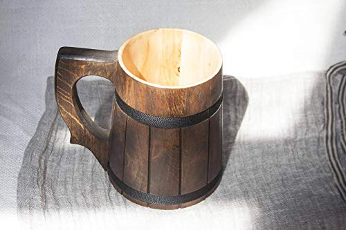 Etno Motif Handmade Beer Mug Wooden Tankard Beer Stein Alder Wood Beer Mug - Great Gift Idea