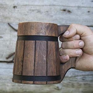 Etno Motif Handmade Beer Mug Wooden Tankard Beer Stein Alder Wood Beer Mug - Great Gift Idea