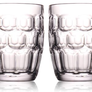 BothEarn 1 Pint Dimpled Beer Mug Set of 2 - Heavy British Pub Thick Glass with Handle - Stein Cup for Beer Lover in Home Party BBQ