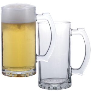 giant beer mugs two super mugs stein thick glasses 26 ounces zero lead glasses pack of 2 glasses coffee/tea/hot chocolate