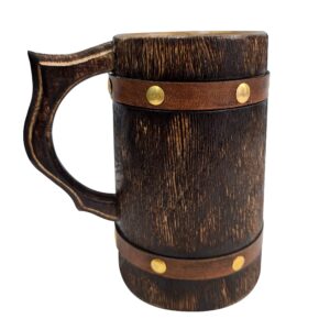 collectiblesBuy Medieval Inspired Antique Wooden Beer Mug Wood Tankard Coffee Stein Groomsmen Gift Idea Eco- Friendly Custum Wooden Cup