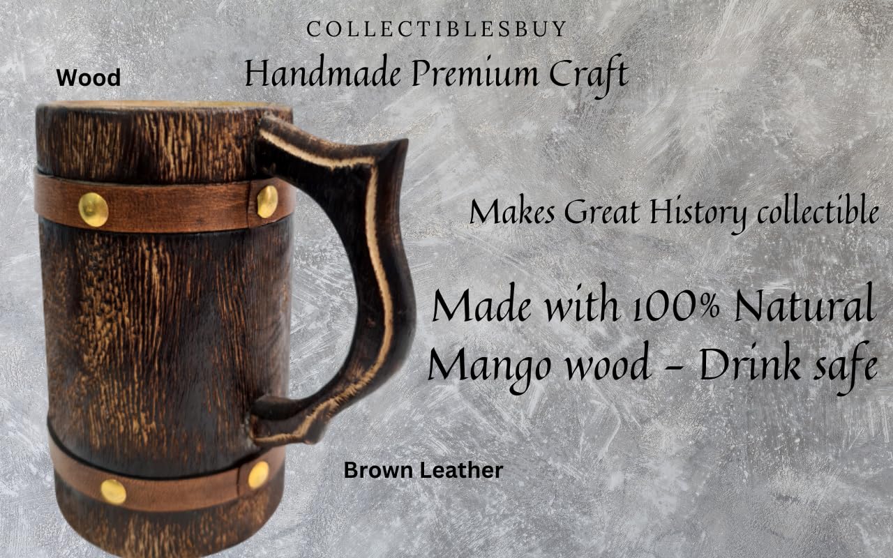 collectiblesBuy Medieval Inspired Antique Wooden Beer Mug Wood Tankard Coffee Stein Groomsmen Gift Idea Eco- Friendly Custum Wooden Cup