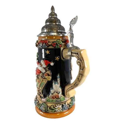 Pinnacle Peak Trading Company LE Santa Sleigh Christmas Reindeer German Beer Stein .75L ONE Mug Made Germany