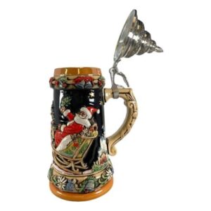 Pinnacle Peak Trading Company LE Santa Sleigh Christmas Reindeer German Beer Stein .75L ONE Mug Made Germany