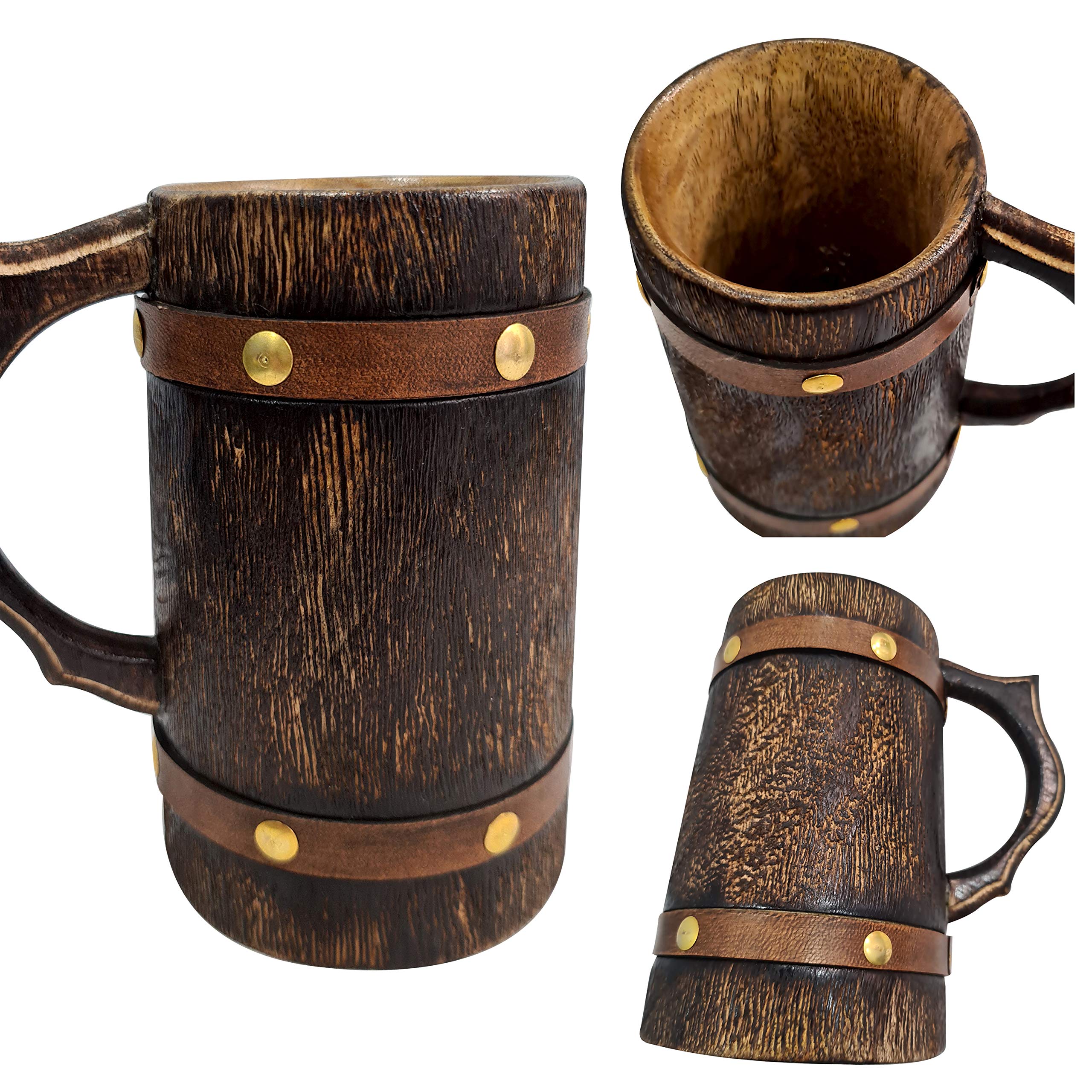 collectiblesBuy Medieval Inspired Antique Wooden Beer Mug Wood Tankard Coffee Stein Groomsmen Gift Idea Eco- Friendly Custum Wooden Cup