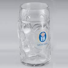 1 Liter HB "Hofbrauhaus Munchen" Dimpled Glass Beer Stein