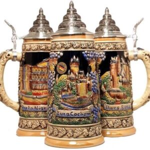 King-Werks Moselle Mosel River Castle LE German Beer Stein .5L One Wine Country Mug Germany