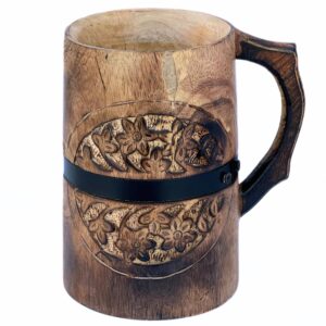 collectiblesbuy ancient handmade wooden drinking mug tankard stein crafted ideal for beer drinkware toast cups