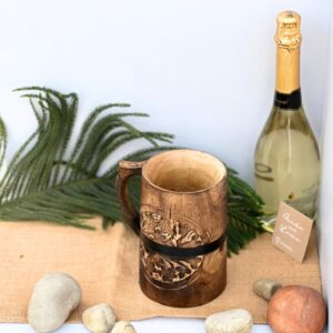 collectiblesBuy Ancient handmade wooden drinking mug tankard stein crafted ideal for beer drinkware toast cups