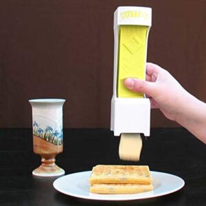 Tao Xiong Simple One Click Stick Butter Cheese Cutter - Butter Dispenser to Store Butter for Making Bread, Cakes, Cookies (Yellow)