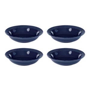 lenox navy profile stoneware 4-piece pasta bowl set, 4.95 lb