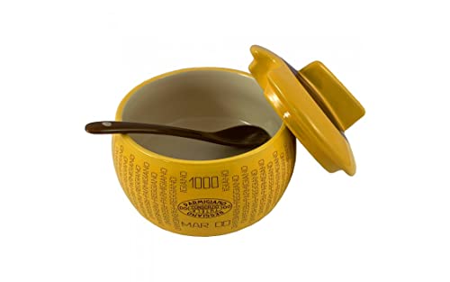 Parmigiano - Reggiano- Pottery Cheese Container with small spoon