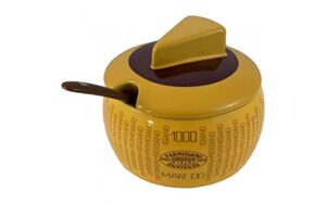 parmigiano - reggiano- pottery cheese container with small spoon
