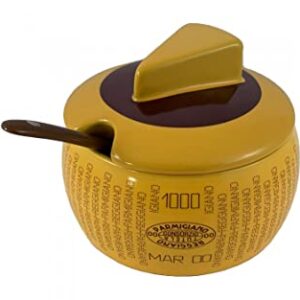 Parmigiano - Reggiano- Pottery Cheese Container with small spoon