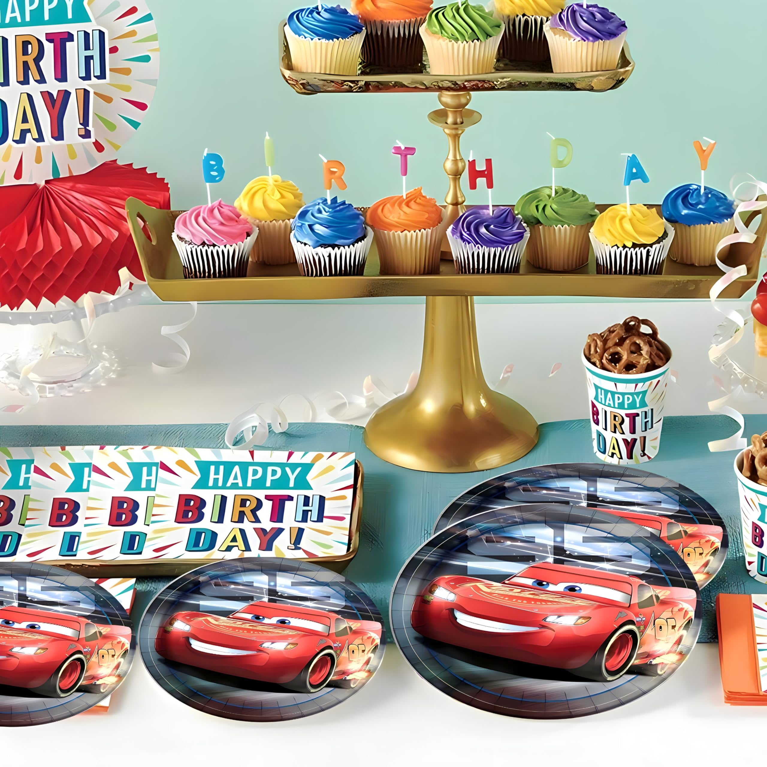 Round Dinner Paper Plates - 9", Disney Cars, 8 Pcs