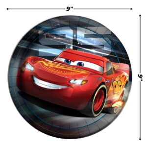 Round Dinner Paper Plates - 9", Disney Cars, 8 Pcs