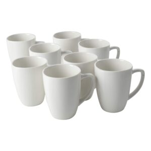 gibson home zen buffet dinnerware set, 8-piece porcelain mug set (12oz), white