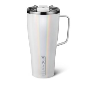 brümate toddy xl - 32oz 100% leak proof insulated coffee mug with handle & lid - stainless steel coffee travel mug - double walled coffee cup (glitter white)
