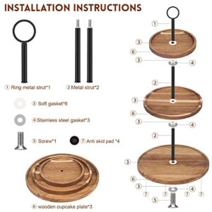 3 Tier Cupcake Stand, Wood Tiered Serving Tray Cupcake Tower, Serving Stand Display Dessert Cookie Candy Buffet Holder for Home Tea Party, Wedding, Farmhouse Decor, Tea Party Decor, Kitchen Decor