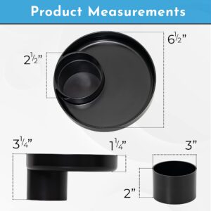 My Travel Tray/Round - USA Made. Easily Convert Your Current Cup Holder to a Tray and Cup Holder for use with Car Seats, Booster,Stroller and Anywhere You Have a Cup Holder! (Dark Black)